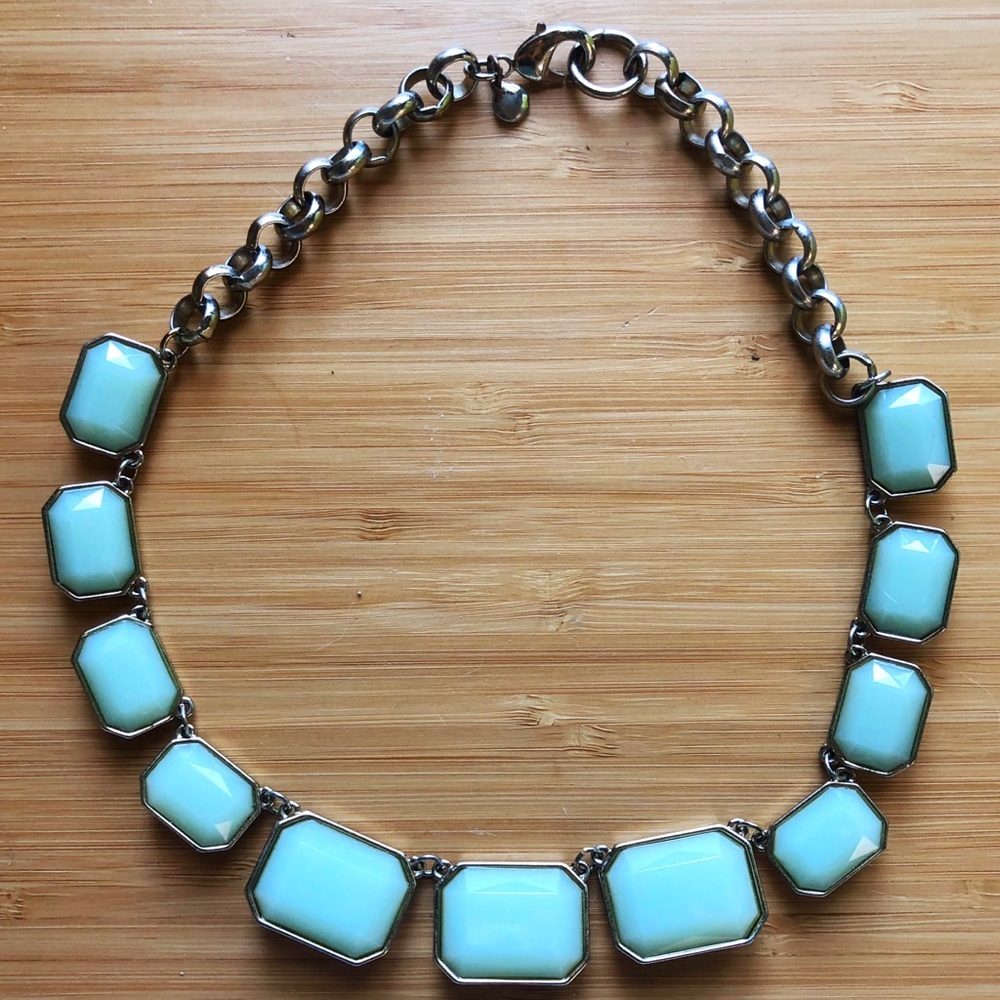 J crew Teal and Gold Statement Necklace